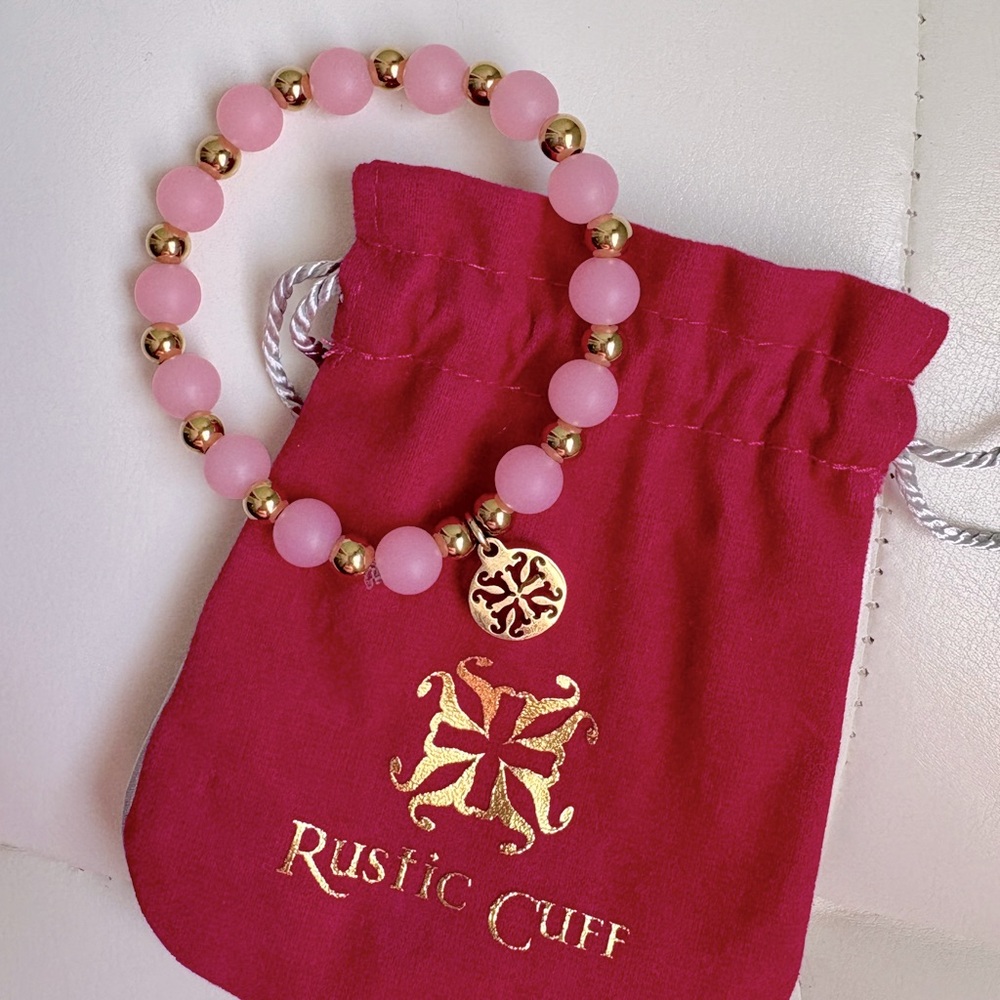Rustic Cuff Stretch Bracelet with Charm